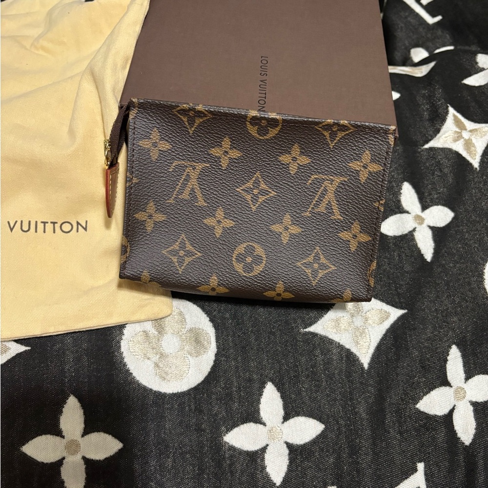 Louis Vuitton Brown and Tan Monogram Pouch